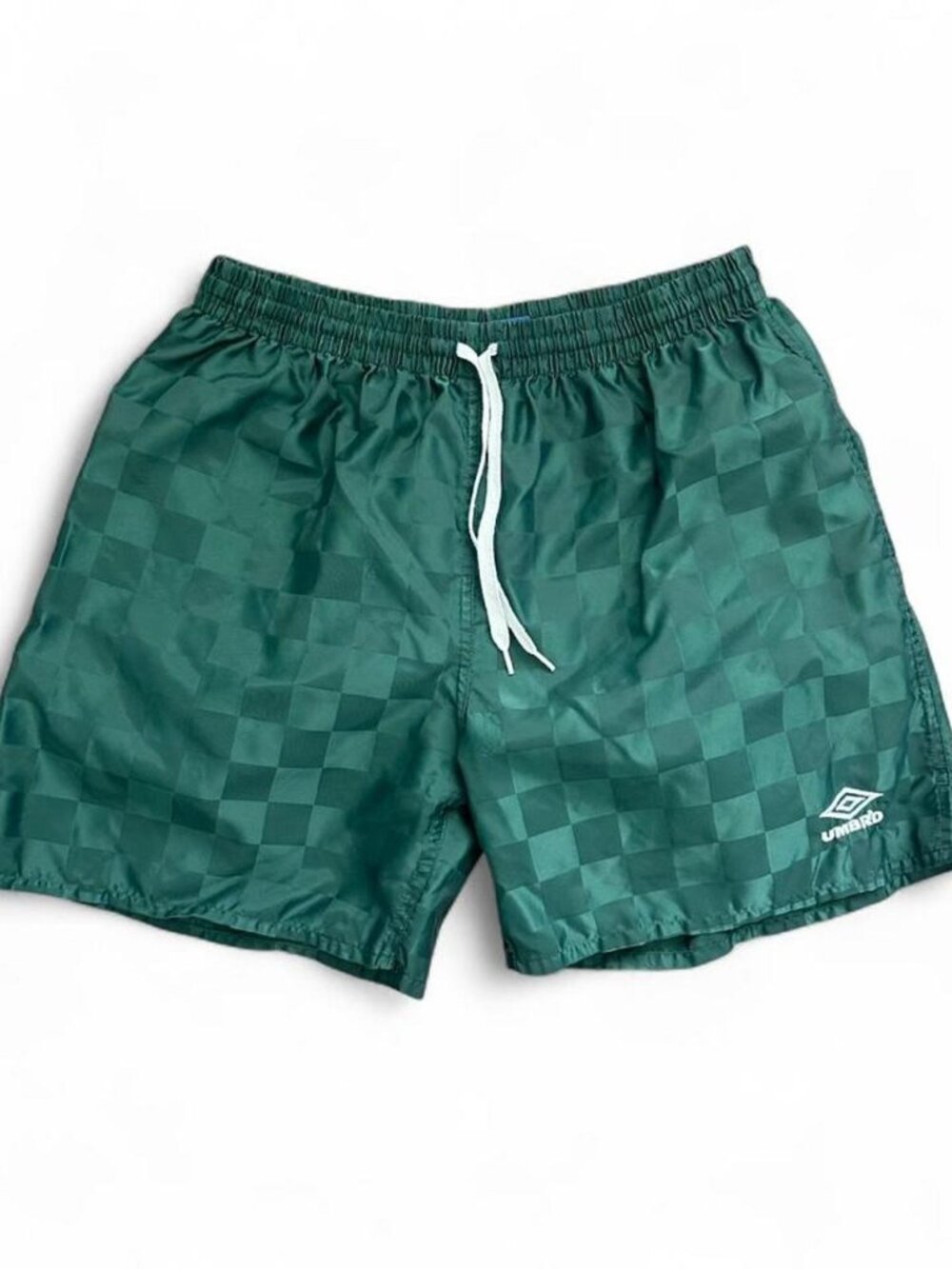 Vintage Umbro Checkerboard Swim Trunks Green Soccer Football Shorts Mens Large